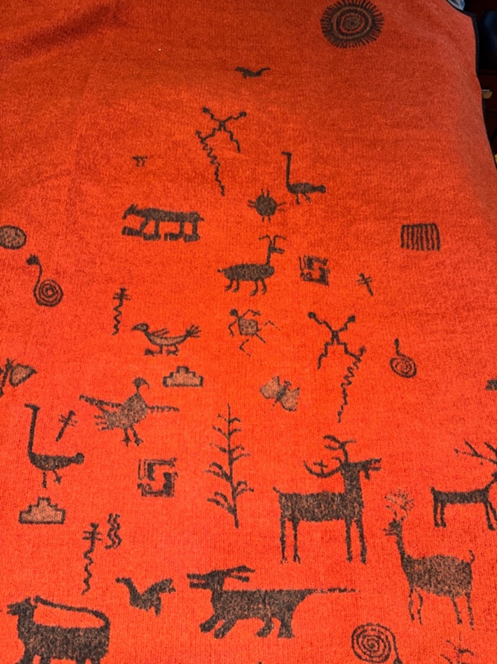 Vintage! Rare Pendleton Petroglyph reversible wool blanket